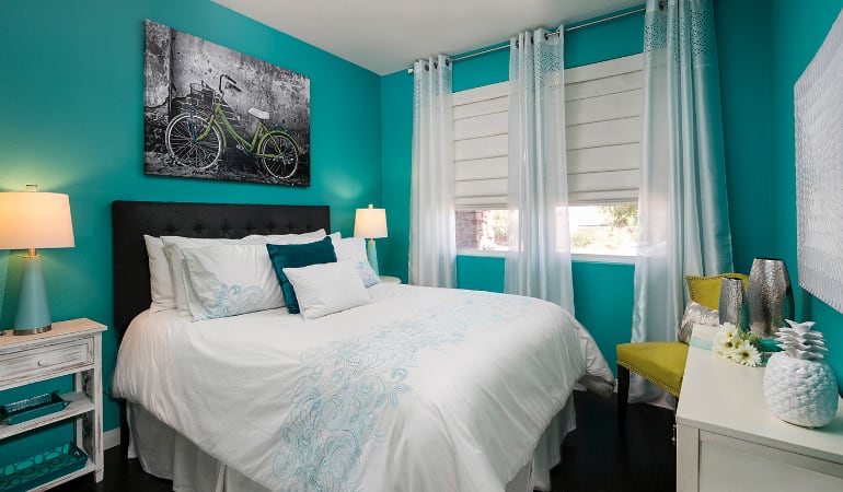 Roman shades in a Atlanta bedroom